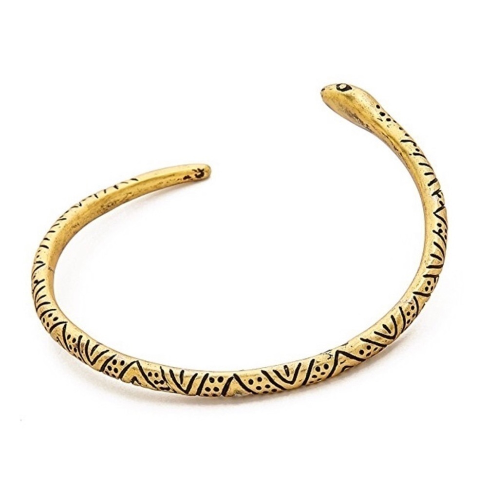 NEW Madewell Gold Snake Cuff Brass Open End Bracelet - Picture 2 of 7